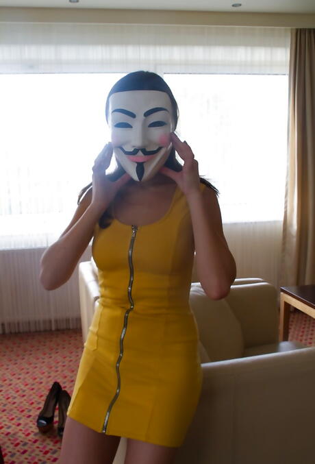 Excellent russian dark hair cutie Henessy unveiling small tits and hot ass 